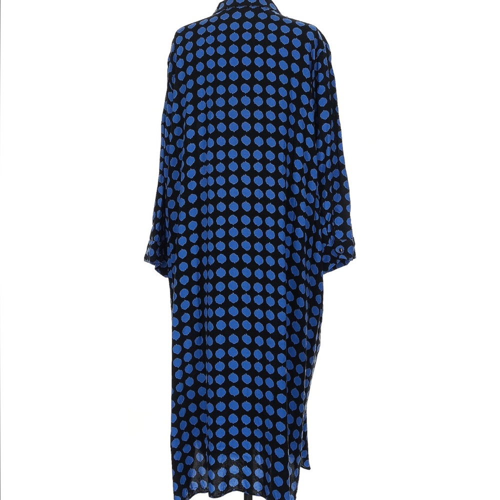 Persona by Marina Rinaldi Blue Polka Dot Long Dress Size 18 - Picture 2 of 4